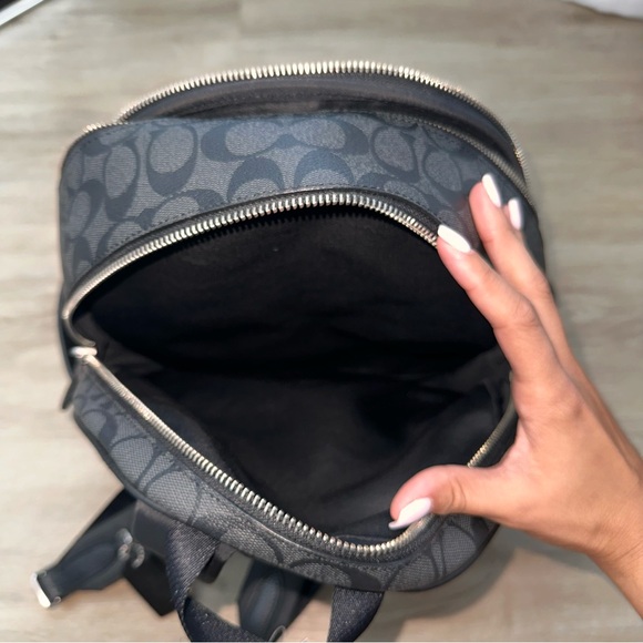 Coach Court Backpack In Signature Canvas Black - Picture 9 of 14